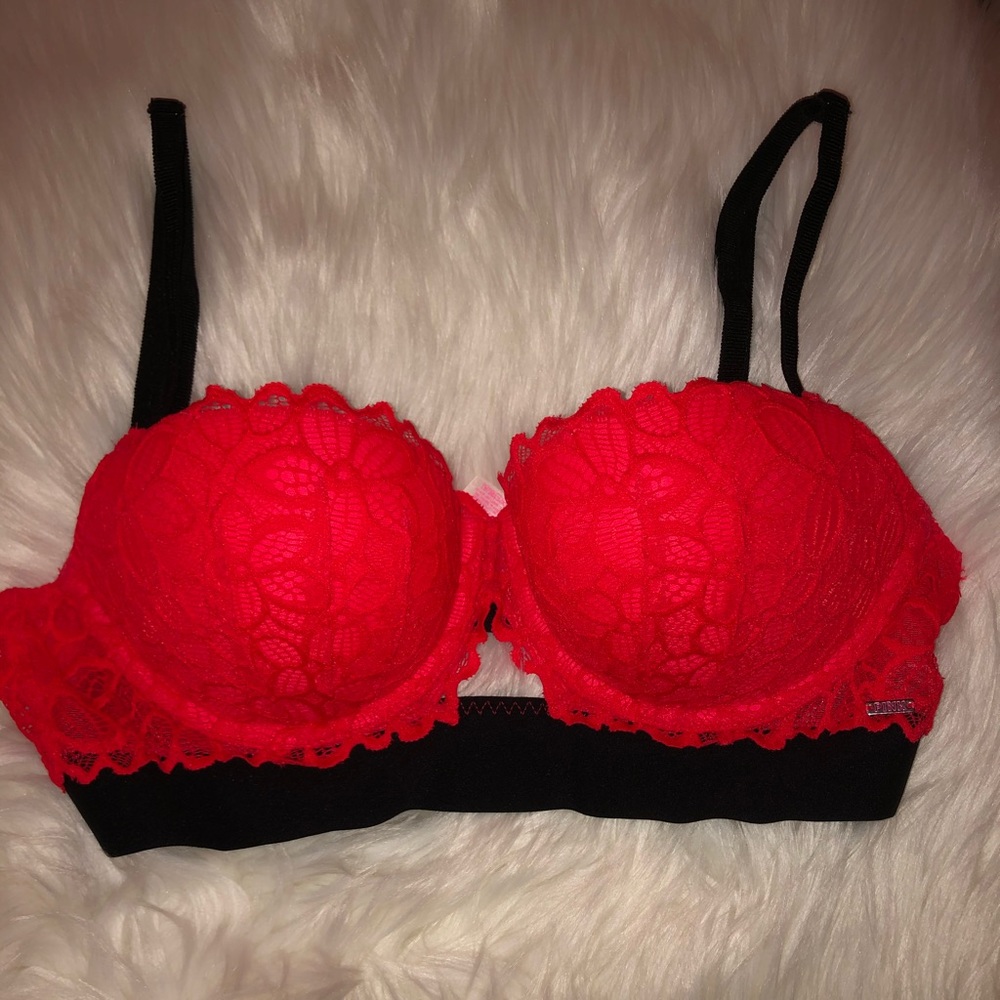 Victoria’s Secret Pink Bright Red Lace Bra
